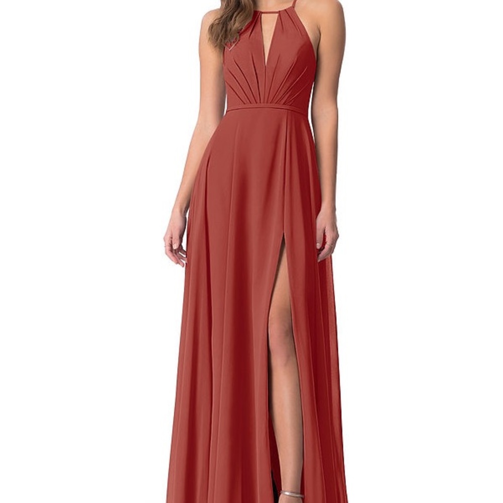 Azazie Evalleen Terracotta Wedding Guest/Bridesmaid Dress sz 6